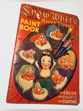 Vintage 1938 Walt Disney's Snow White and the Seven Dwarfs Paint Book/Color Book